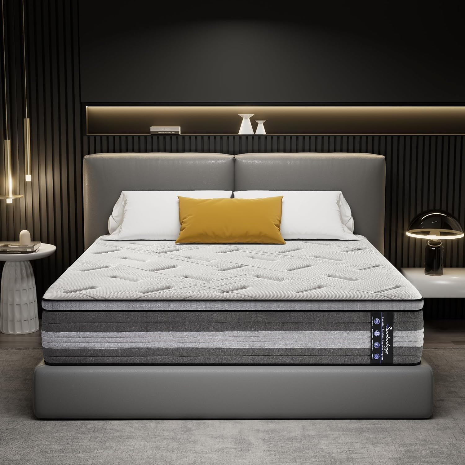 Queen 14″ Hybrid Mattress – Medium Firm Memory Foam & Pocket Springs