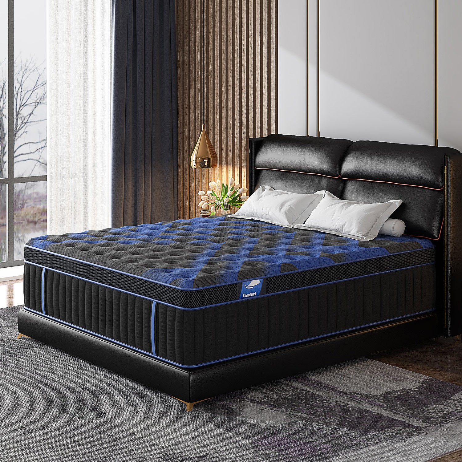 12″ Twin Full Queen King Size Gel Memory Foam Spring Mattress, Mattress In A Box