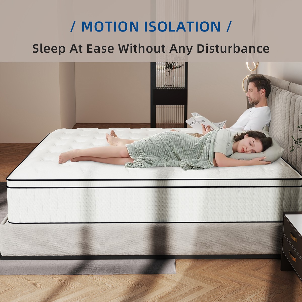 12″/14″ Twin Full Queen King Size Mattress Hybrid Spring Gel Memory Foam White