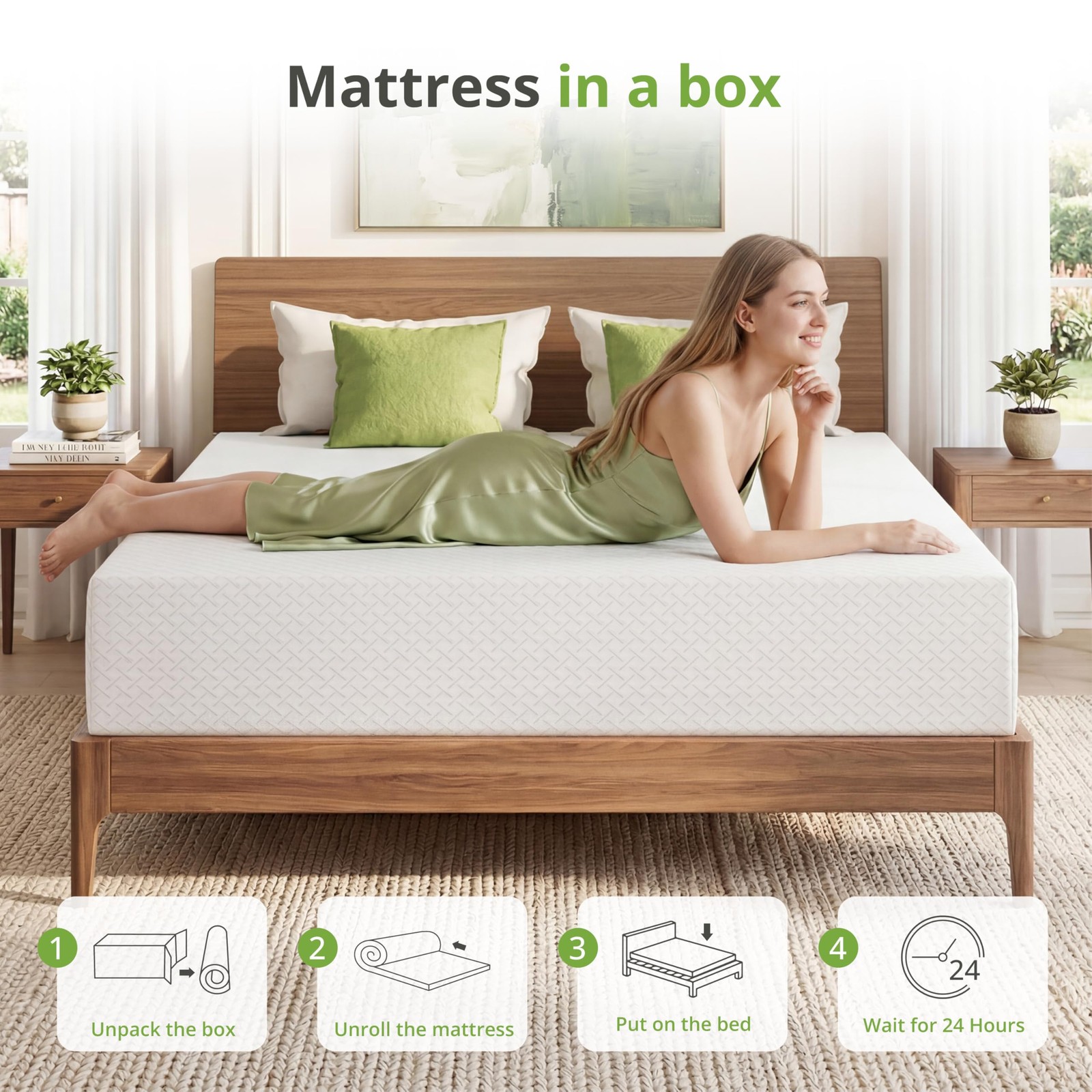 EGOHOME 10 Inch Short Queen Mattress, Memory Foam Mattress in a Box with Cool…