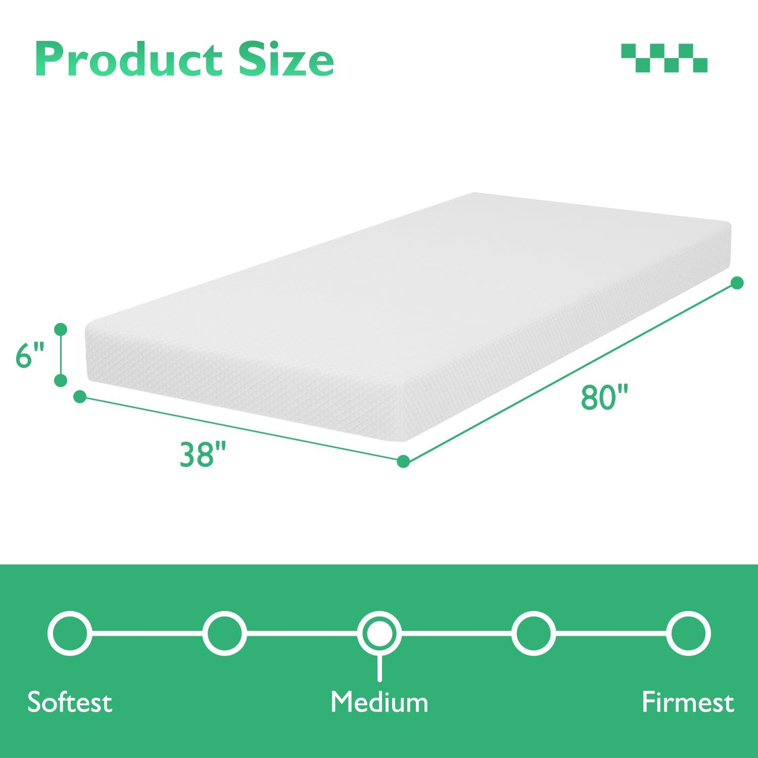 FDW | 6 Inch Twin XL Mattress | Medium Firm | Gel Memory Foam Mattress | Whit…