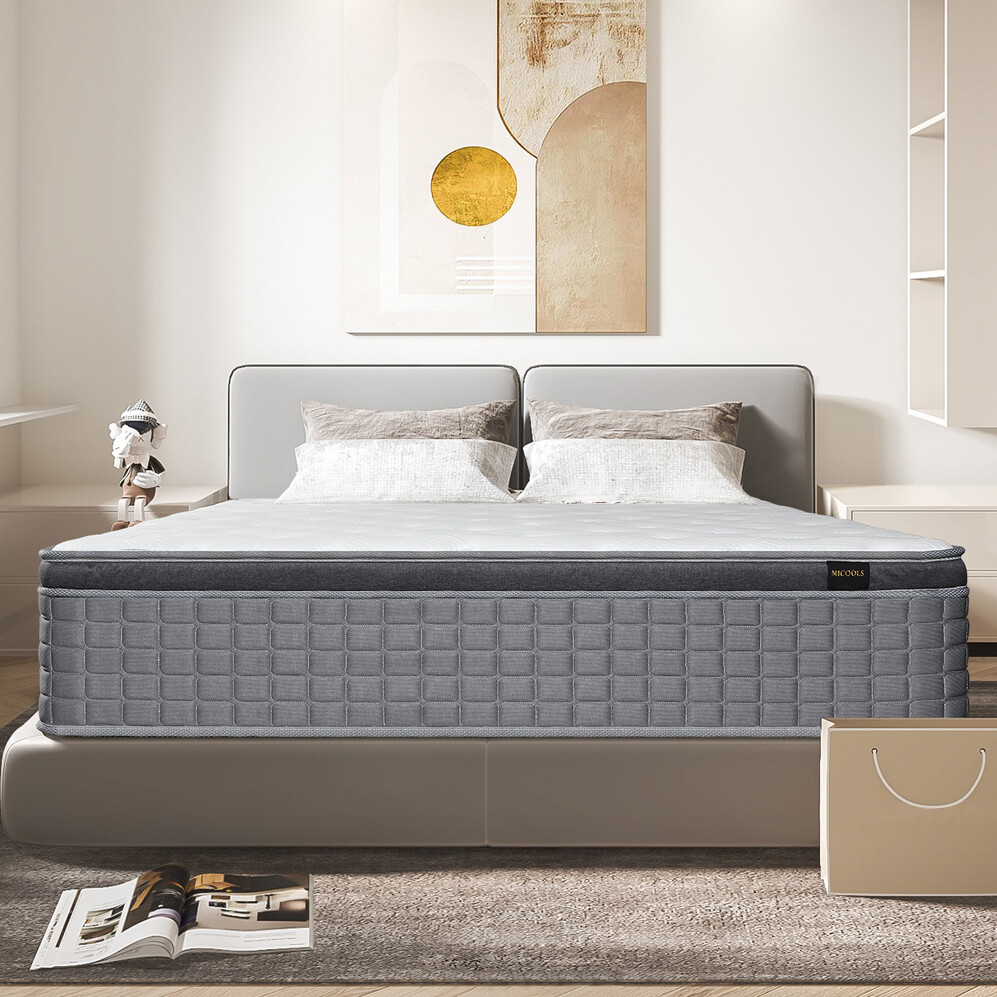 12” Full Size Mattress Memory Foam Pocket Spring Medium Firm Bed in a box