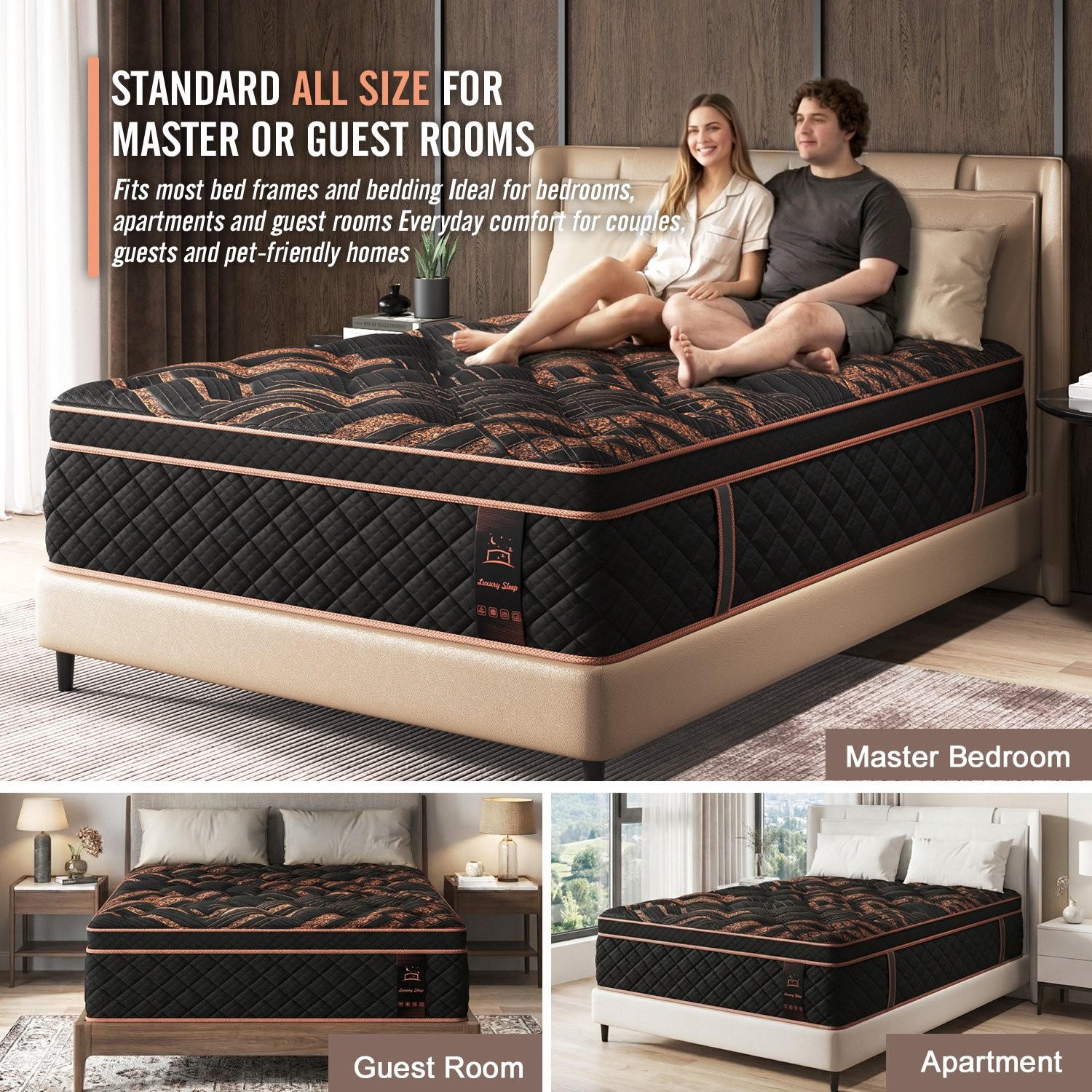 14″Twin Full Queen King Size Gel Memory Foam Spring Mattress In A Box