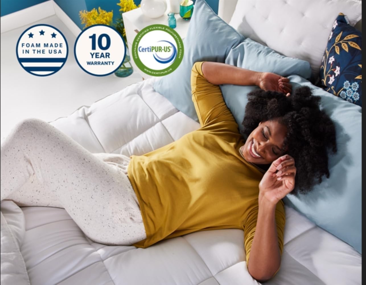 Dual Layer 4 Inch Memory Foam Mattress Topper, California King Size, Ultra Soft