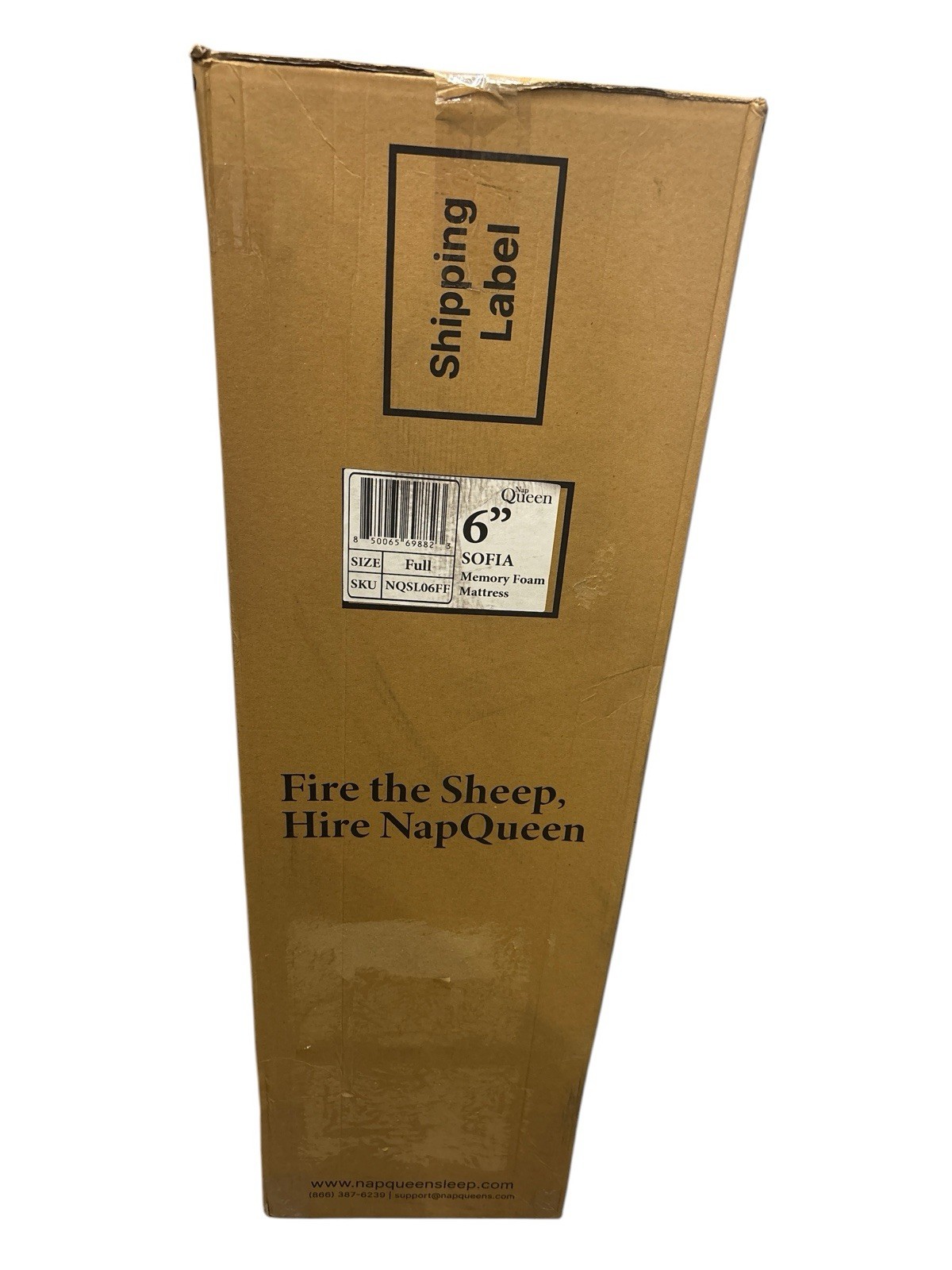 Nap Queen NQSL06FF 6″ Sofia Memory Foam Mattress Full 75″L x 54″W x 6″Th