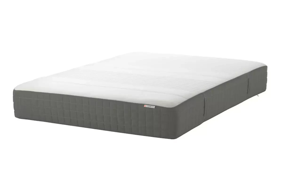 HAUGESUND Spring mattress, medium firm/dark beige, Queen IKEA – Gently Used