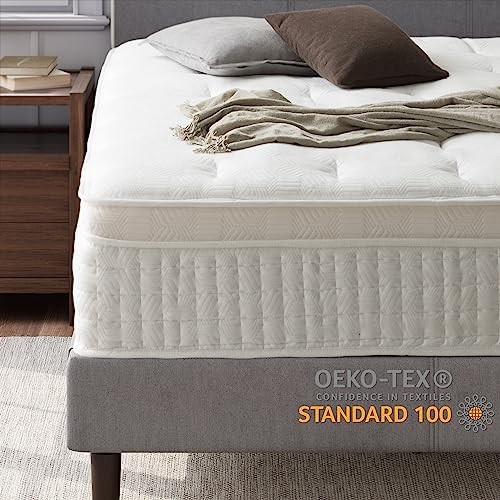 ZINUS 12″ EURO TOP POCKET SPRING HYBRID, MSHEBT-12Q – WHITE QUEEN