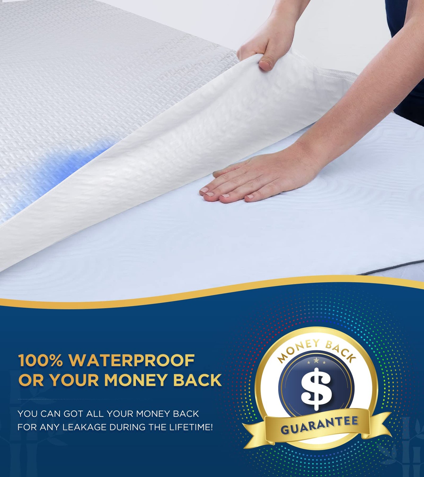 Premium 100% Waterproof King Mattress Protector Breathable King, White