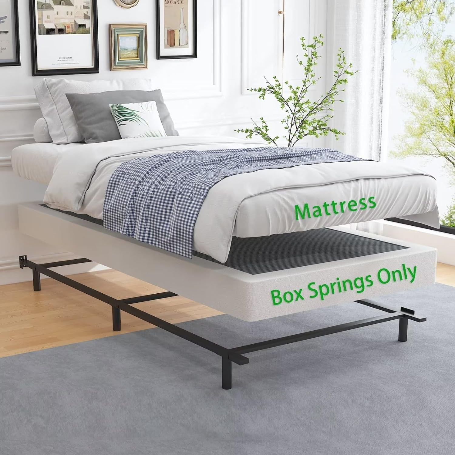 5 Inch Twin Box Spring with Easy Clean Cover – Perfect for All Mattress Types