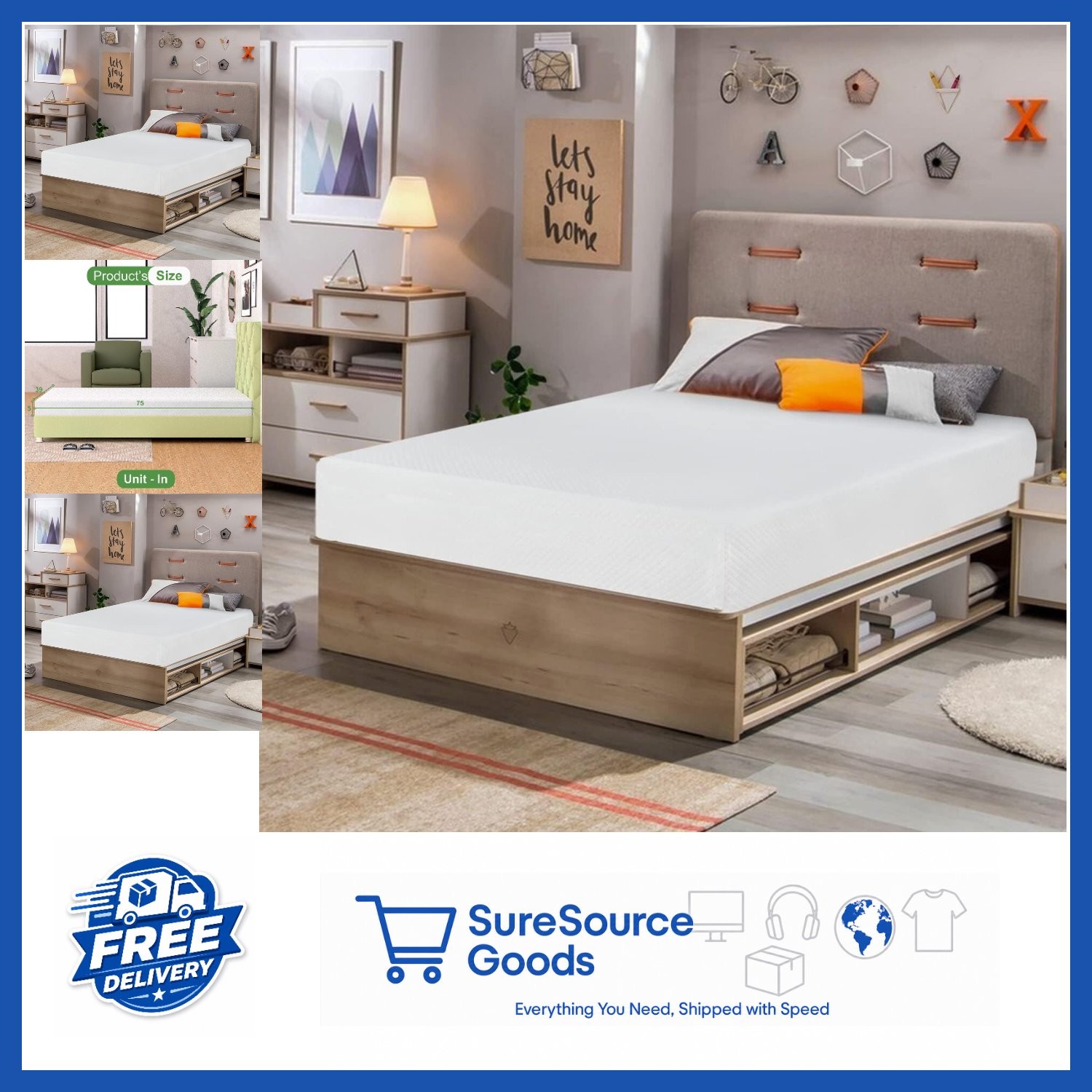 Twin Gel Memory Foam Mattress 5 Inch Medium Firm White with Removable Cover