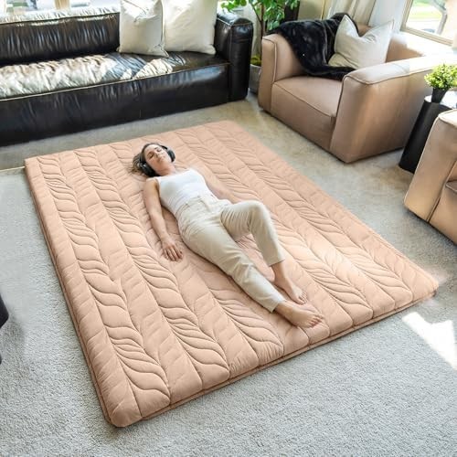 Japanese Floor Mattress Futon Mattress Full Size, Thicken Roll Up Tatami Mat …