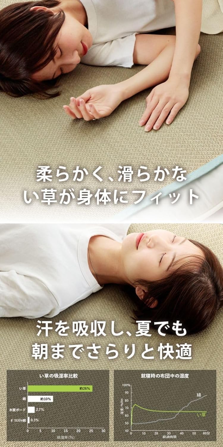 IKEHIKO Japanese Igusa Tatami Mat Sleeping Pad Cool Antibacterial Made in Japan