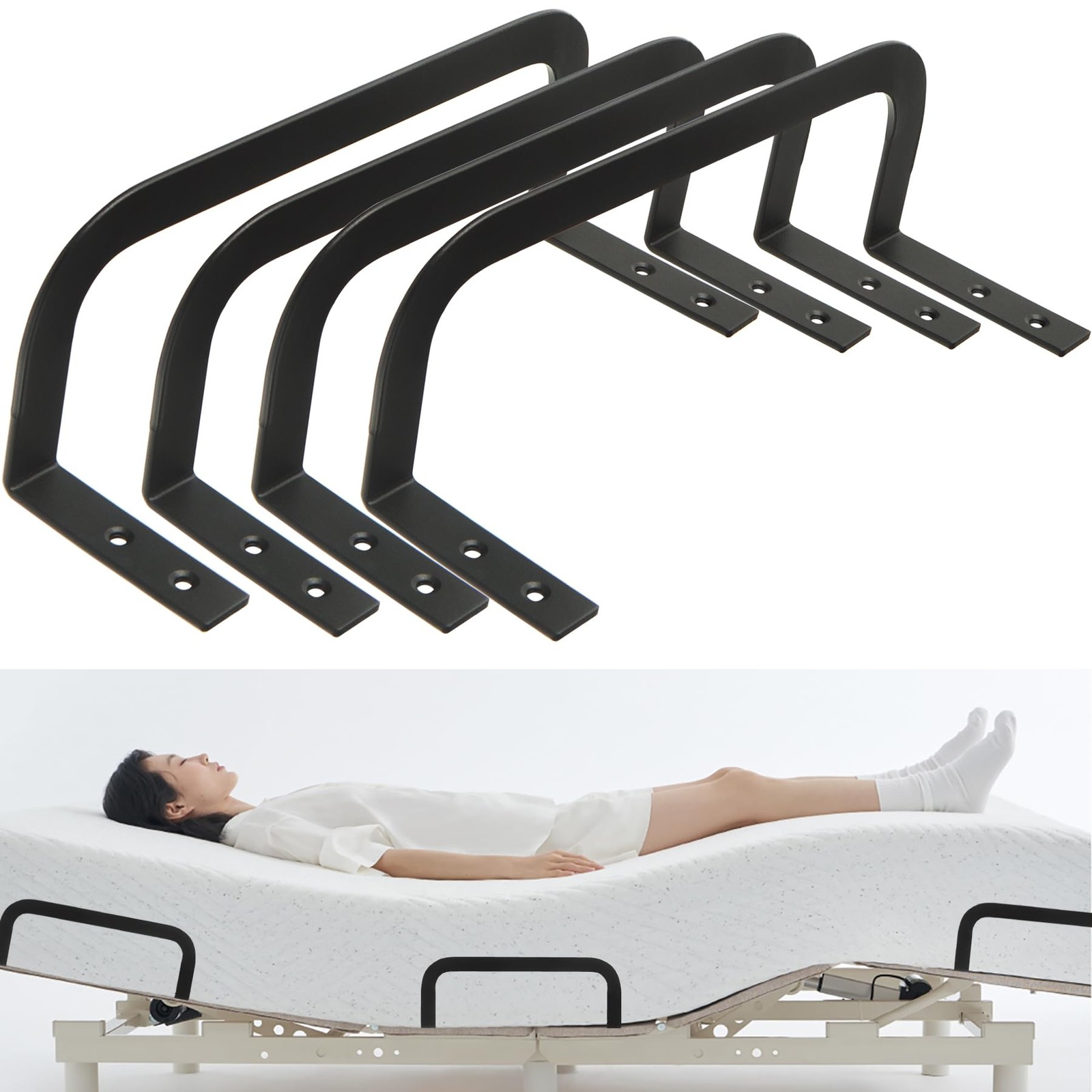 4Pcs Mattress Retainer Bar Bracket Holder Adjustable Keeps Mattress from Sliding