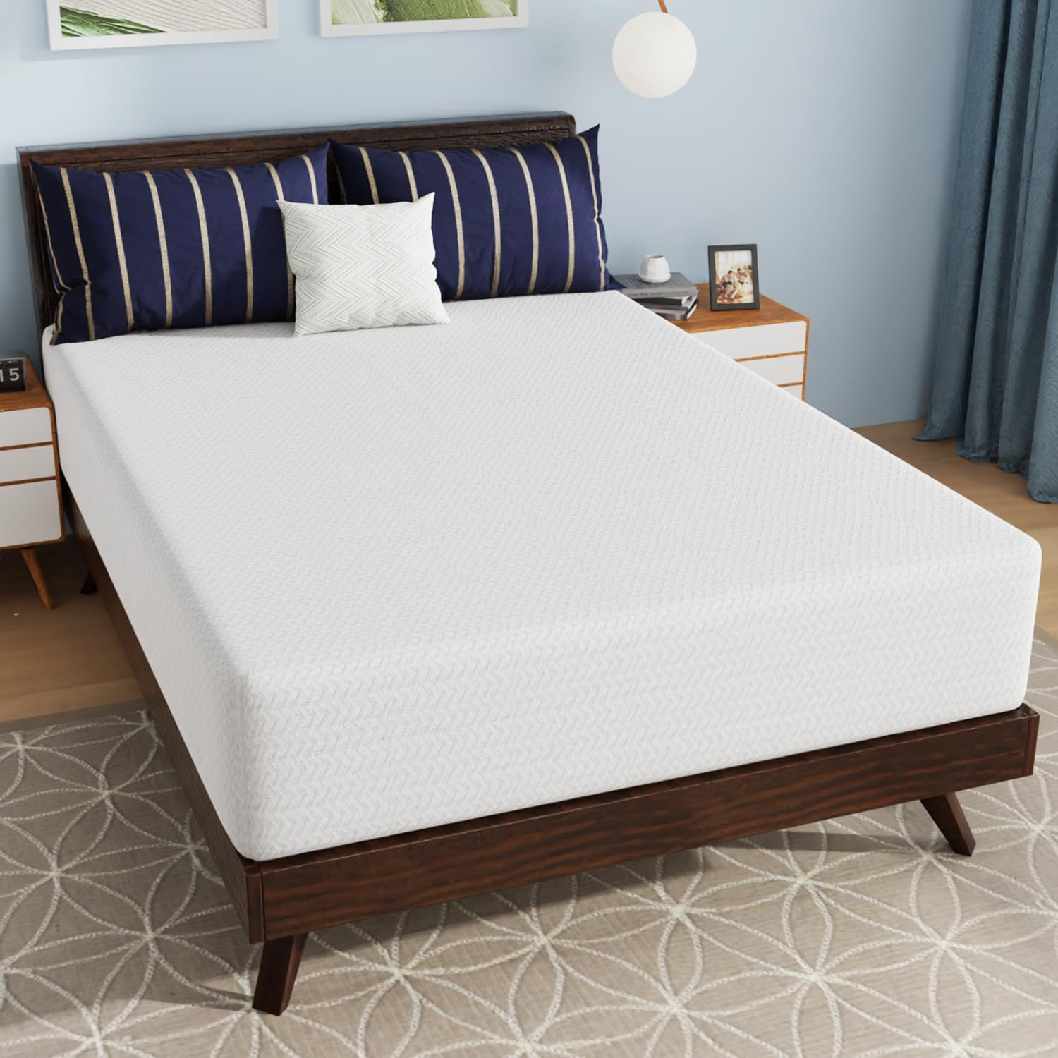 Paylesshere 12 Inch Full Size Bamboo Charcoal Cooling Gel Memory Foam Mattress i