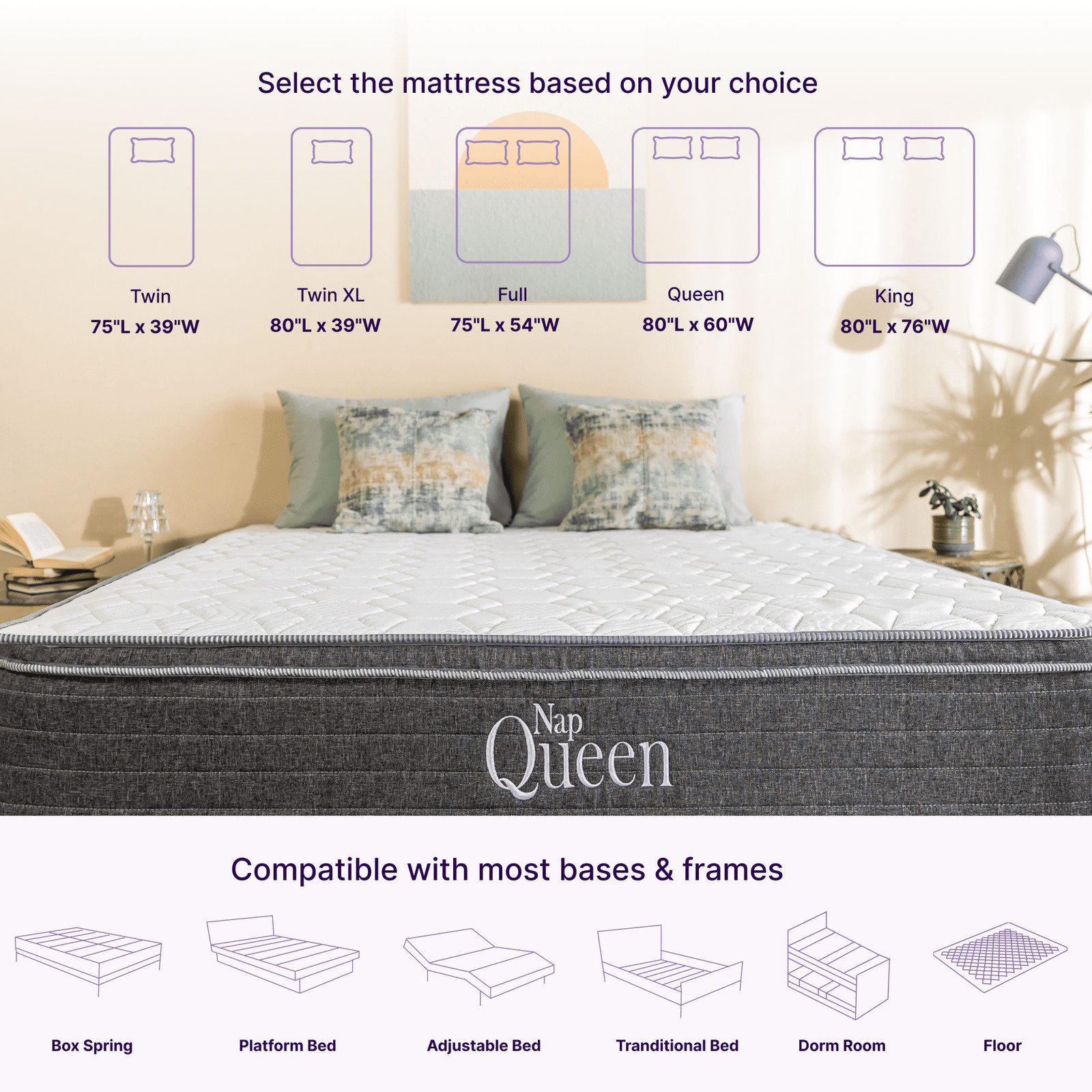 Victoria 10″ Queen Hybrid Mattress – Gel Infused Memory Foam & Pocket Springs