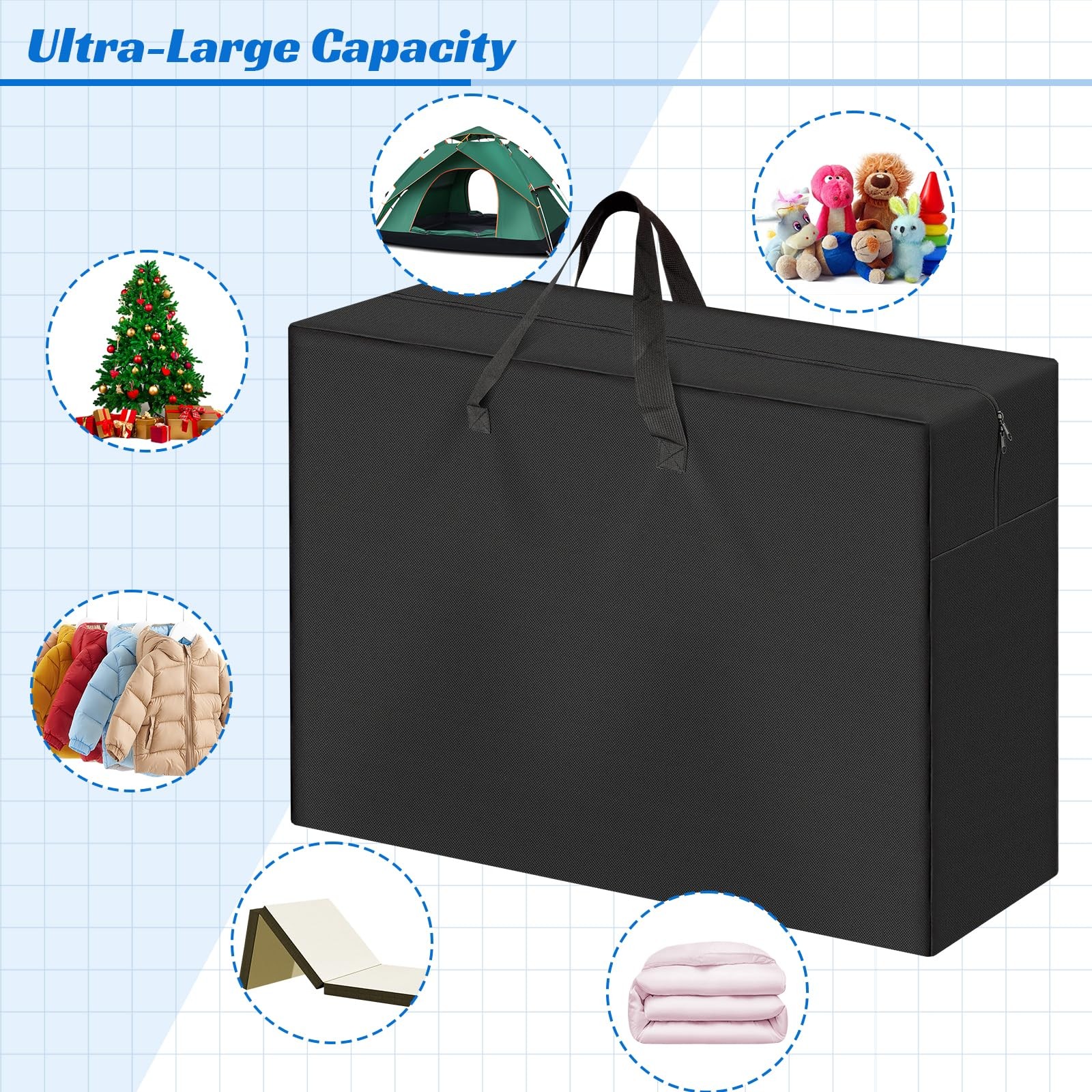 Foldable Mattress Storage Bag, 39.7″ X27.5″ X13″ Portable Waterproof Carry Ca…