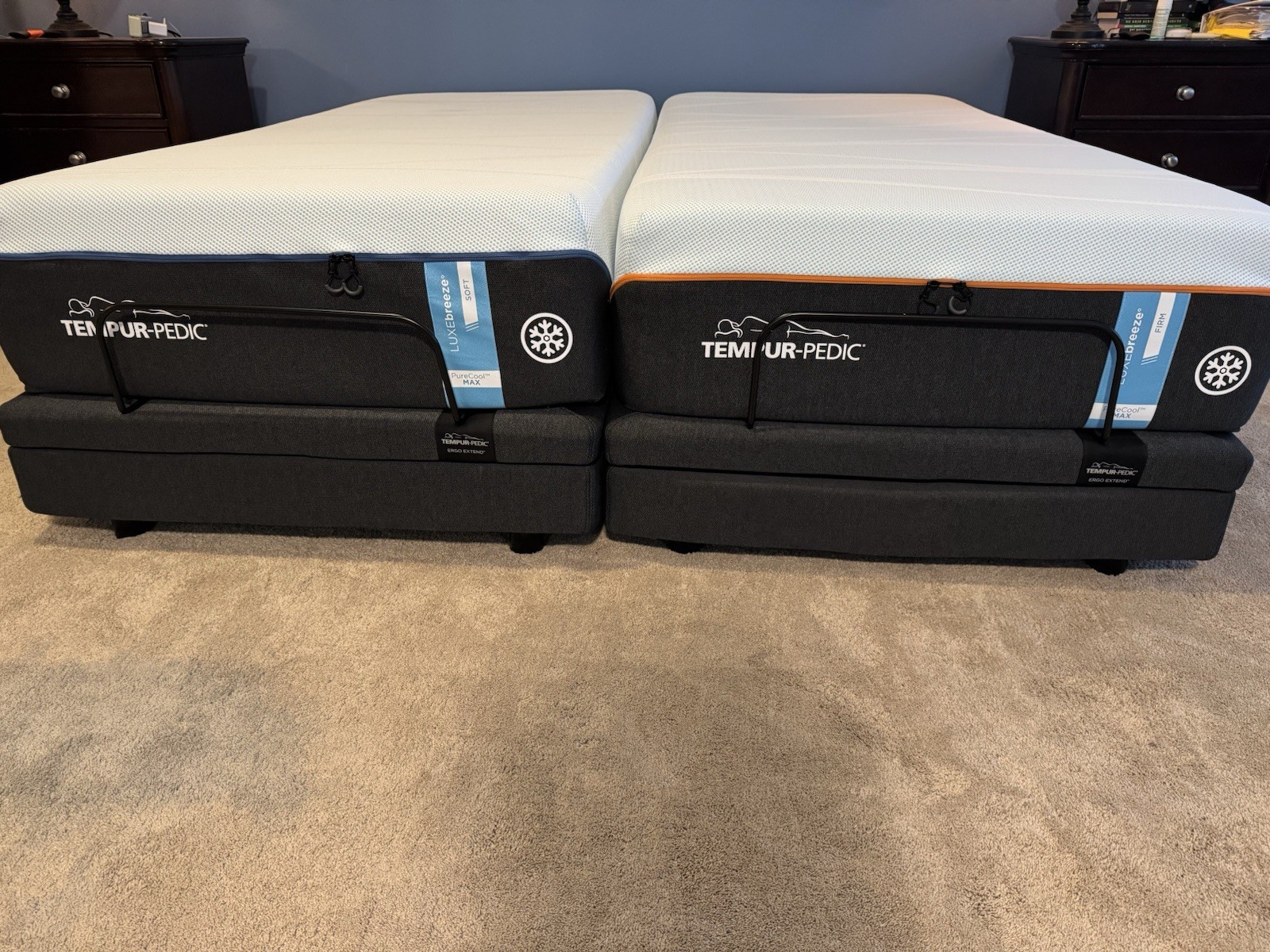 Tempur-Pedic LUXEbreeze Twin XL Gel Foam Soft & Firm Adjustable Bases