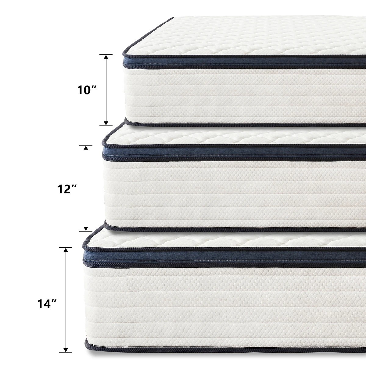 14″ Gel Memory Foam Spring Hybrid Mattress Queen Size In A Box – NEW