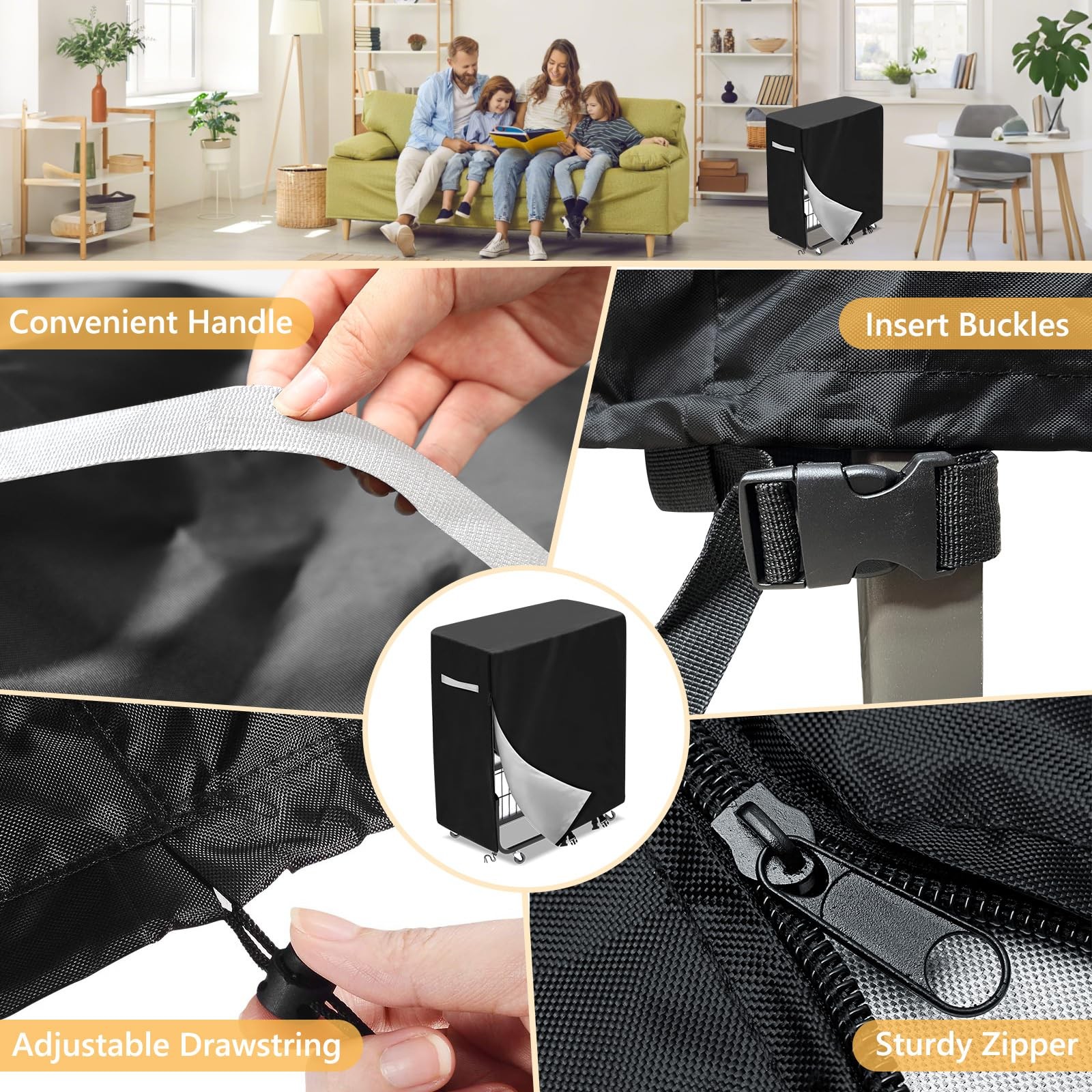 Gasadar Rollaway Bed Cover 38 in Adjustable Folding 39″L x 15″W x 45″H, Black