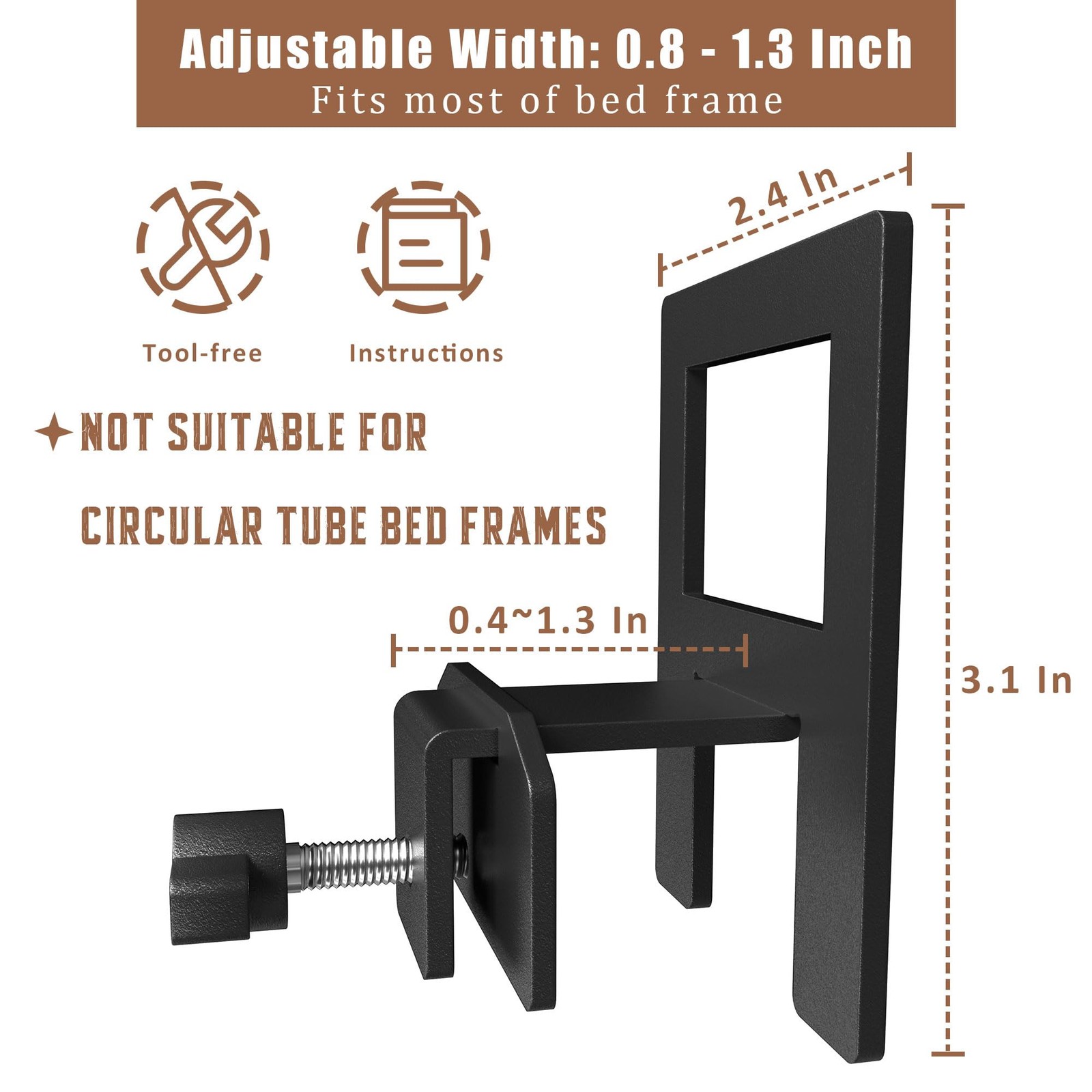 SHOANED Adjustable Non Slip Mattress Gaskets for Gaskets, Black