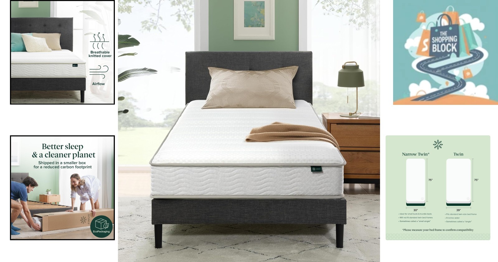 6-Inch Twin Foam & Spring Hybrid Mattress, Medium Firm, White