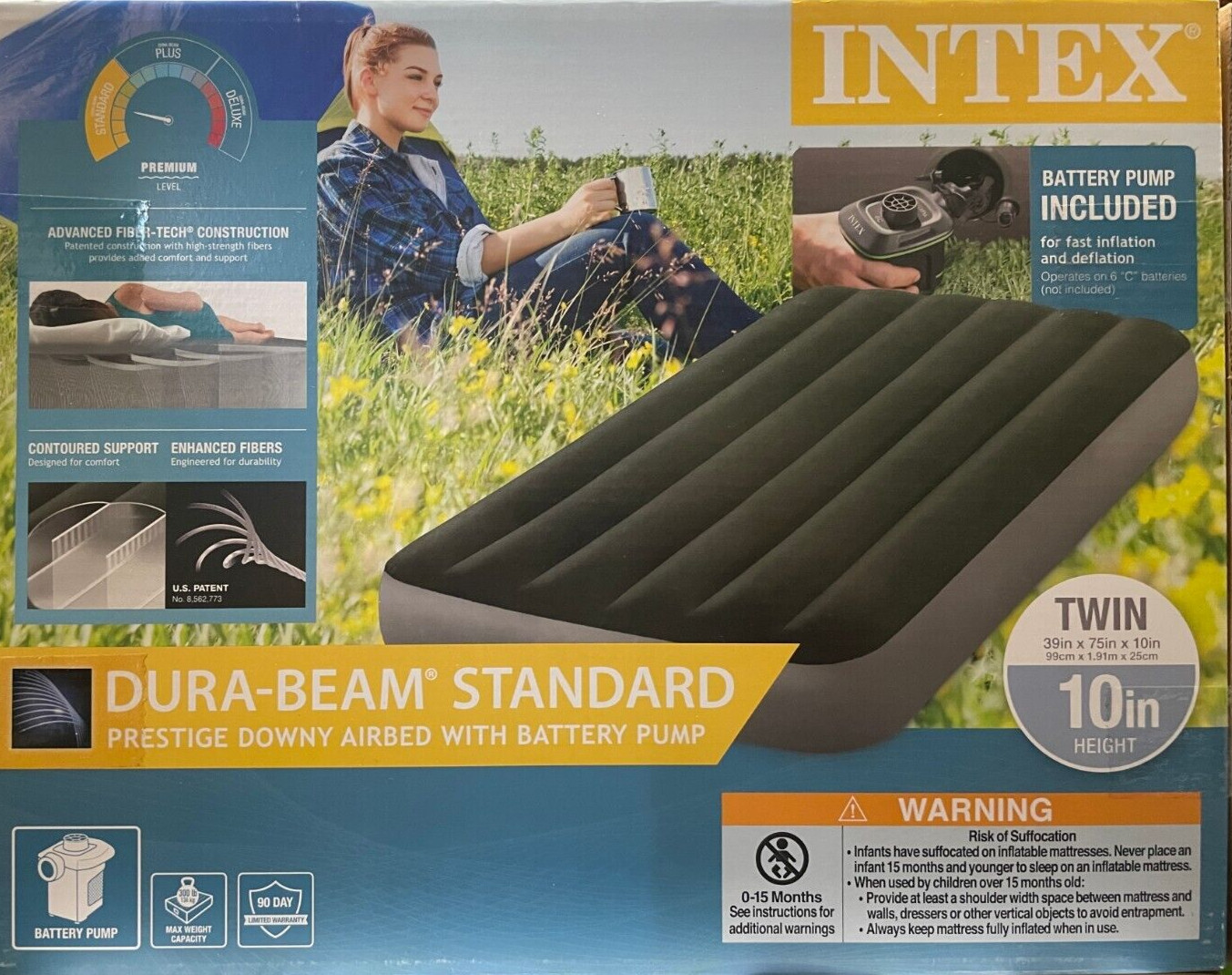 INTEX – 64777EHD – Dura-Beam Standard Prestige Air Mattress – Twin Size