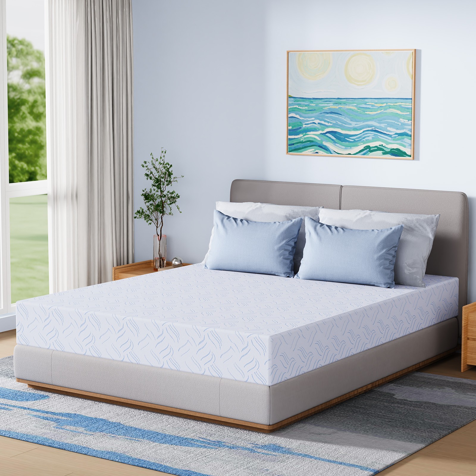 8″ Cooling Gel Memory Foam Mattress California King Size Medium Firm Mattress