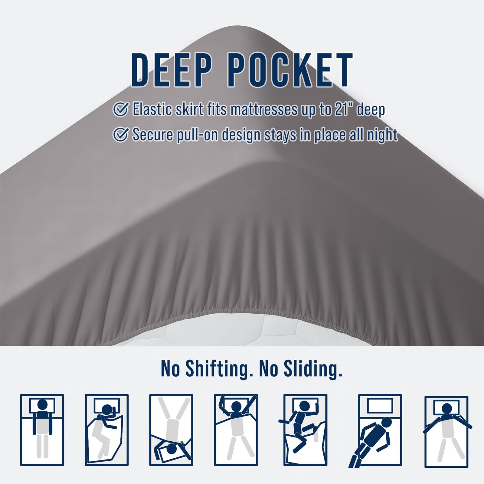 Queen Mattress Pad Quilted Pillow Top Cooling Deep Pocket Light Grey Bed Prot…