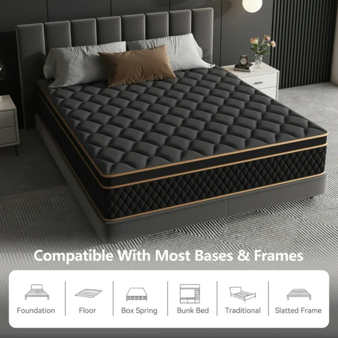 12″ Queen Colchon Pocket Spring Mattress Medium Queen Cama Mattress Euro Top