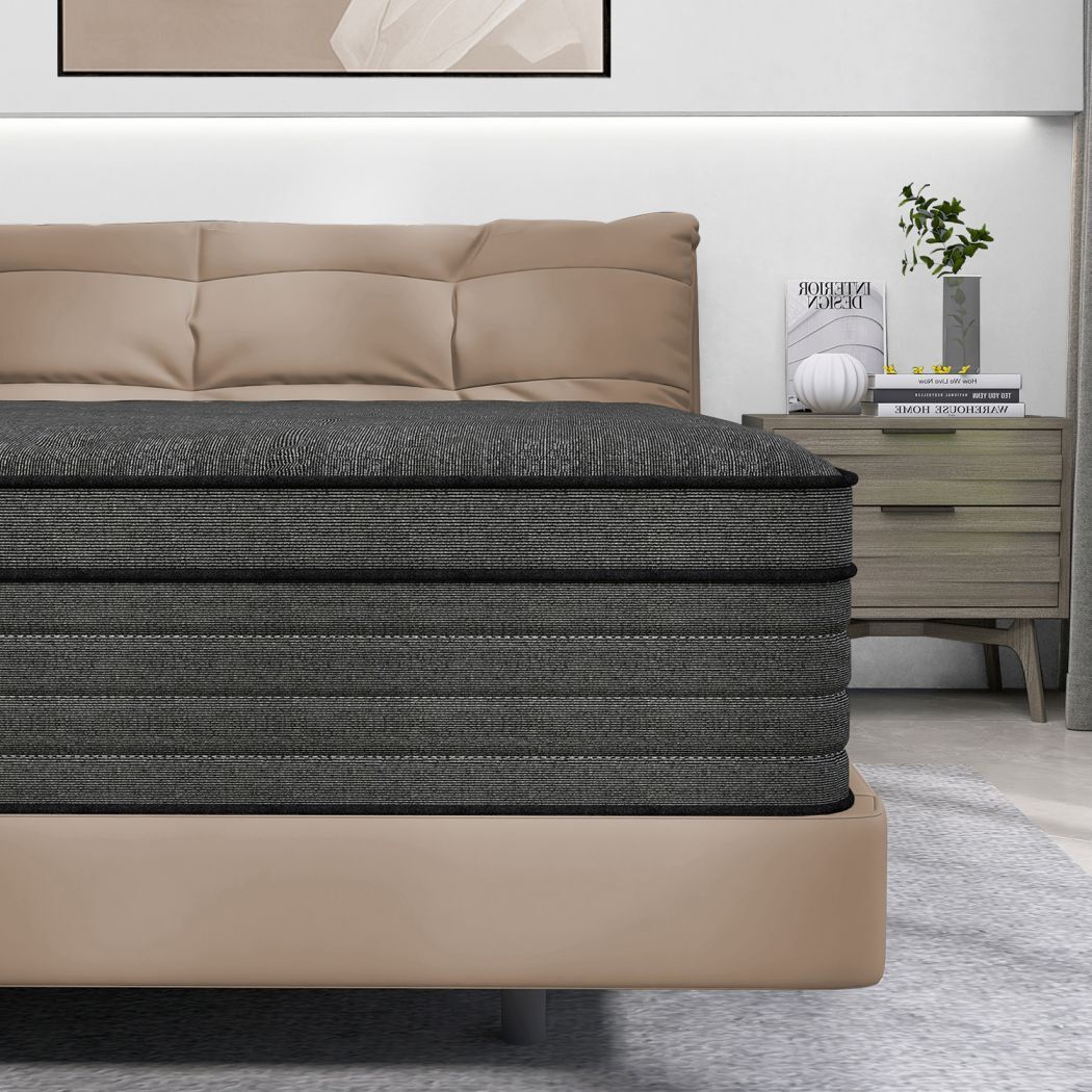 12″/14″ Twin Full Queen King Size Mattress Hybrid Innerspring Memory Foam Black