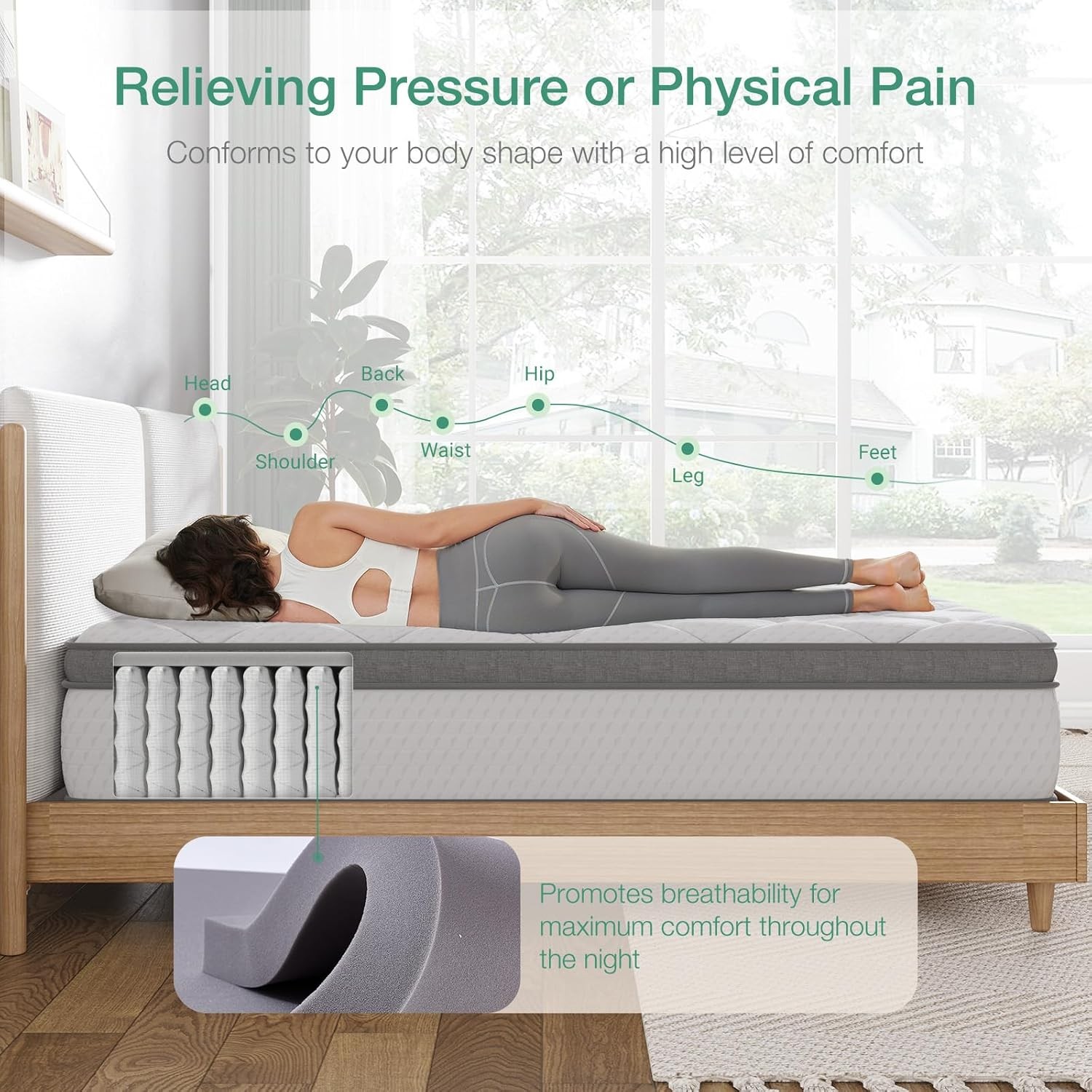 Twin Mattress 10 Inch Twin Hybrid Mattress Kids Pocket Innerspring Pillow Top