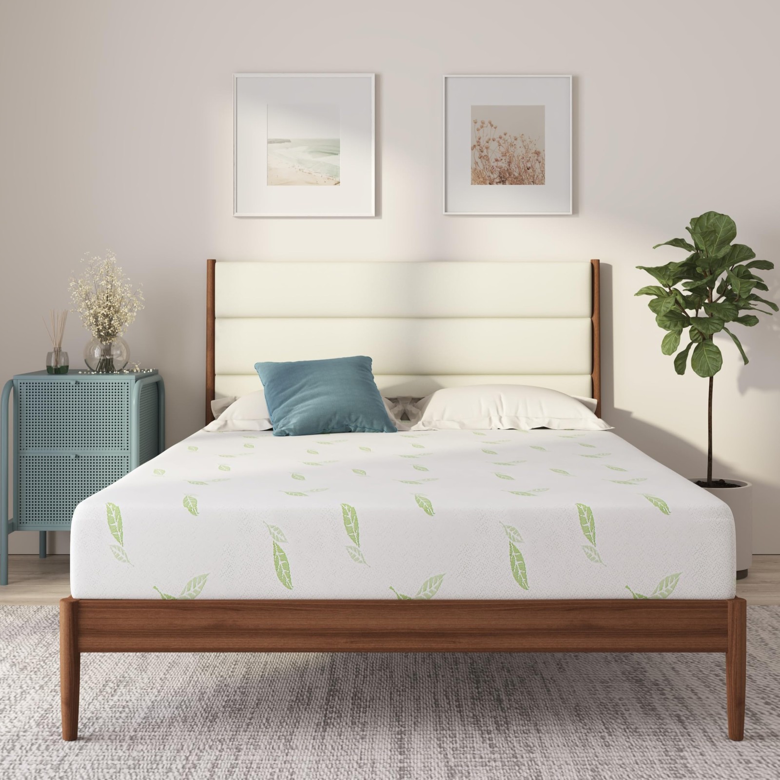 Twin XL Size, 6 Inch Anula Green Tea Infused Memory Foam Mattress, Bed in a B…