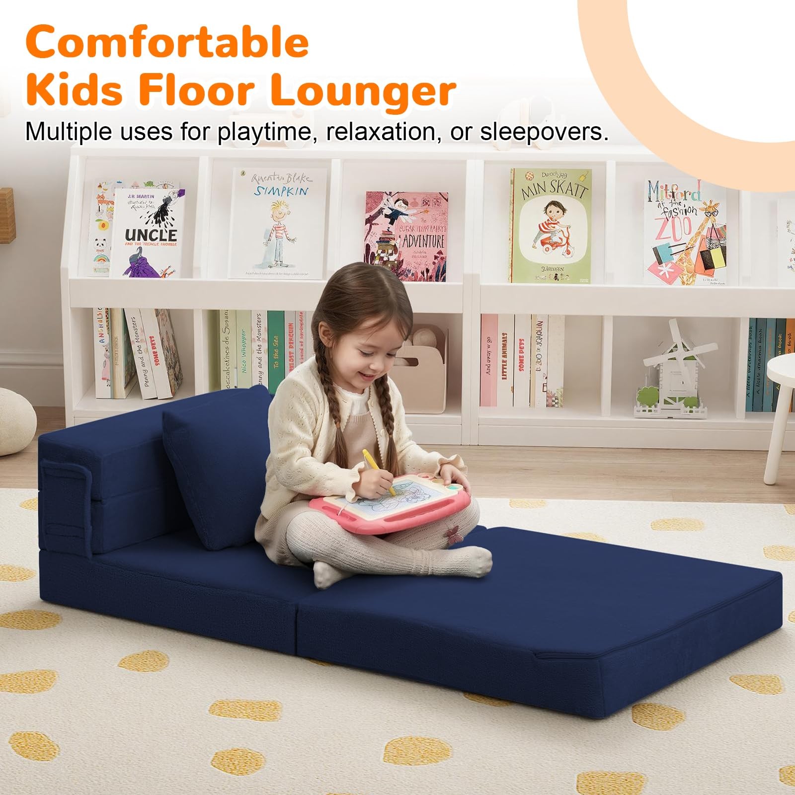 Foldable Futon Chair Bed for , Sofa Mattress, Convertible Foam Floor Couch, T…