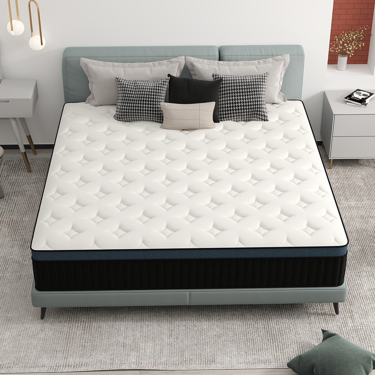 12″ 14″ Mattress Twin Full Queen King Size Memory Foam Pocket Coils Bed In a Box