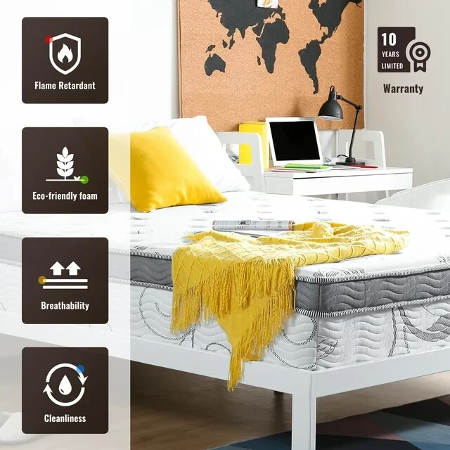 New GrandRest 13” Adult Ultra Support Gel Hybrid Memory Foam Mattress Full NIB