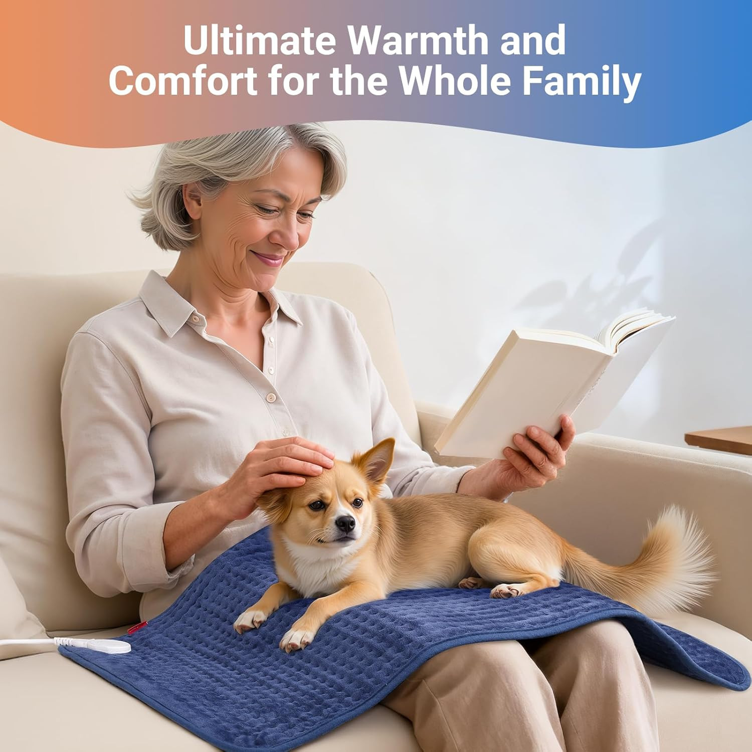 17”X33” XXXL King Size Heating Pad for Back Pain Relief Cramps With