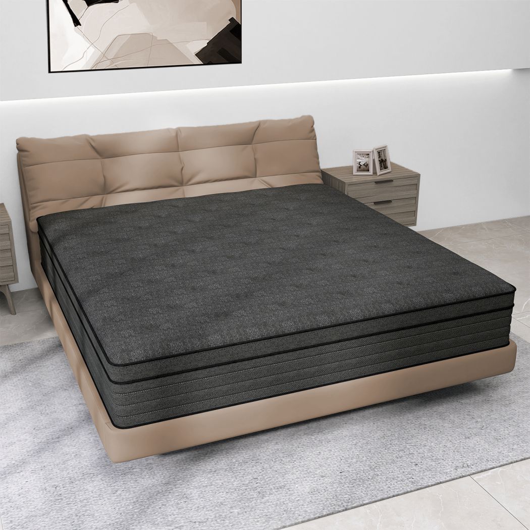 12″/14″ Twin Full Queen King Size Mattress Hybrid Innerspring Memory Foam Black