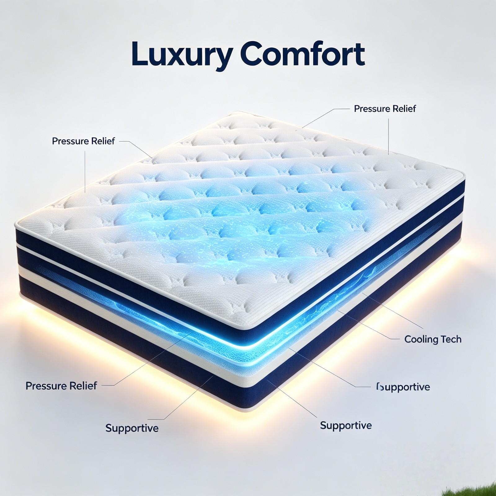10″ 12″ 14″ Gel Memory Foam Twin Full Queen King Spring Hybrid Mattress in a Box