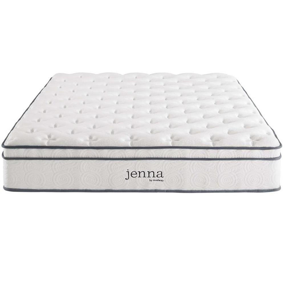 Modway Jenna 10″ Modern Innerspring and Foam King Mattress in White