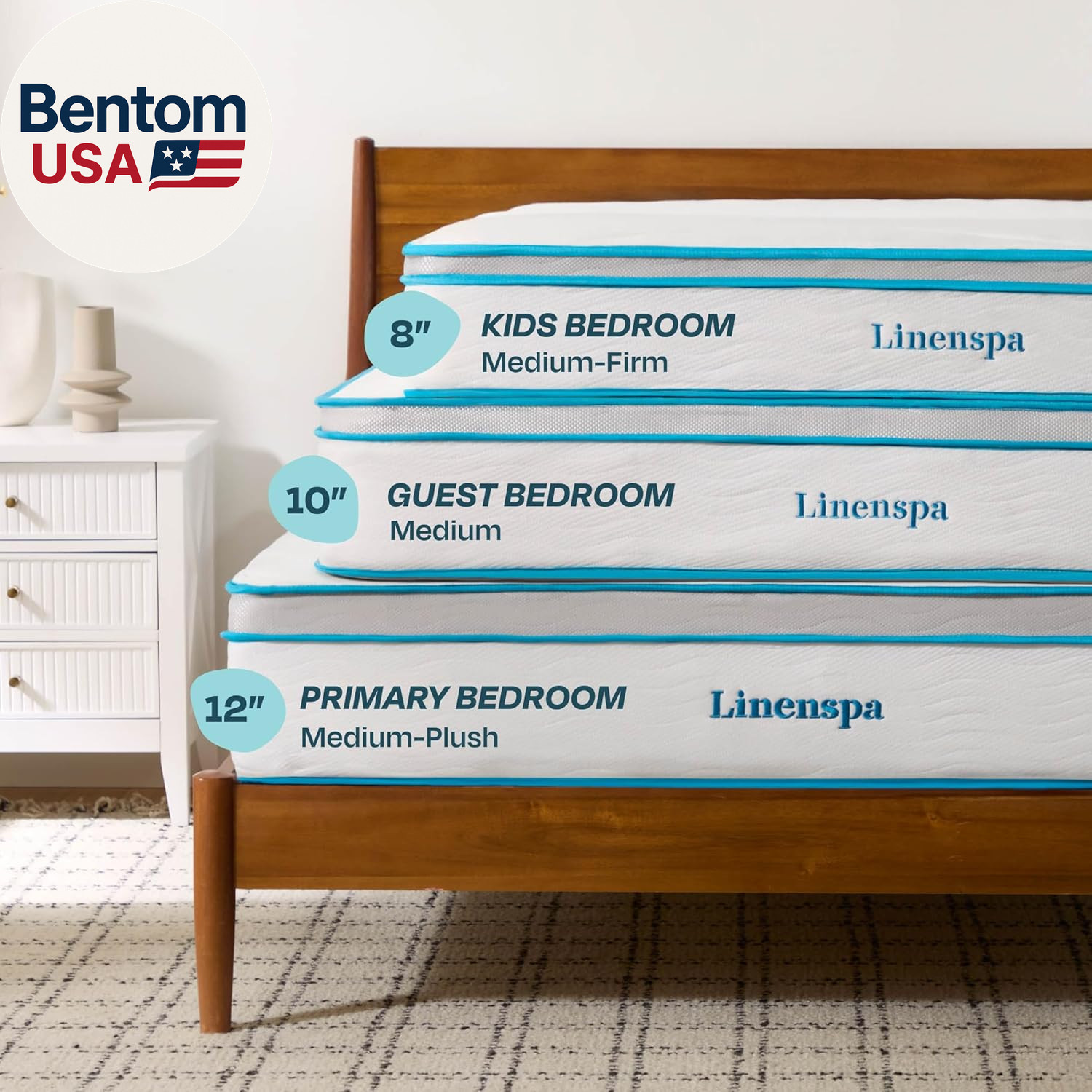 8in Hybrid Mattress Twin XL Medium Firm Memory Foam Spring Bed