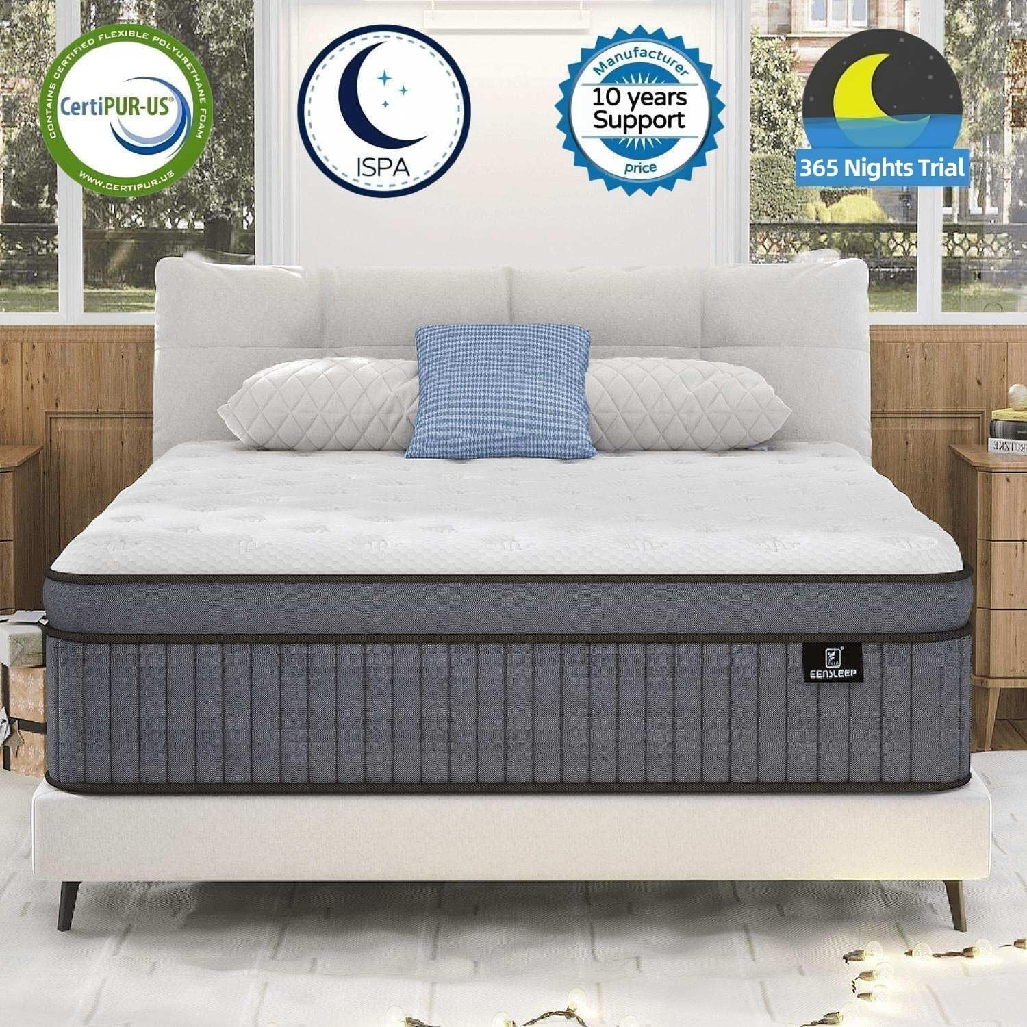 Upgraded 12″ Cal King Hybrid Mattress with Gel Foam & Pocket Springs