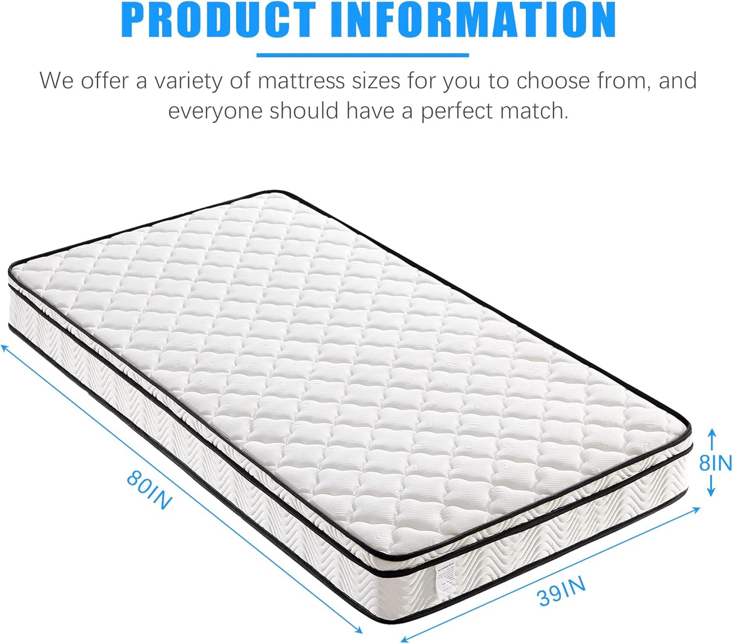 8 Inch Mattress Innerspring Mattress in a Box with Breathable Mattress ,Twin XL