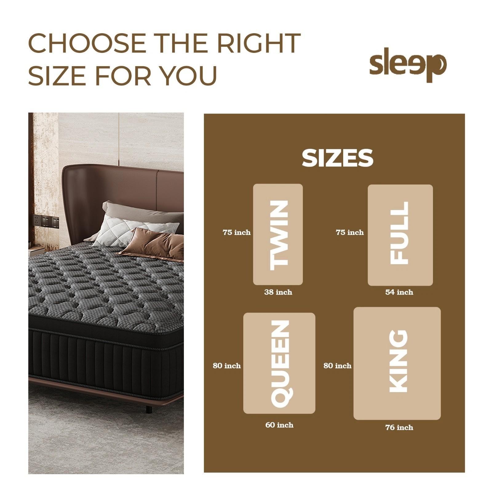 Hybrid Mattress in a Box–All Sizes–Firm or Medium Firm–8″10″ 12″ 14″Bed in a Box