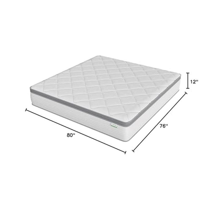 12 Inch King Hybrid Mattress Foam Pocket Coils Pressure Relief Motion Isolation