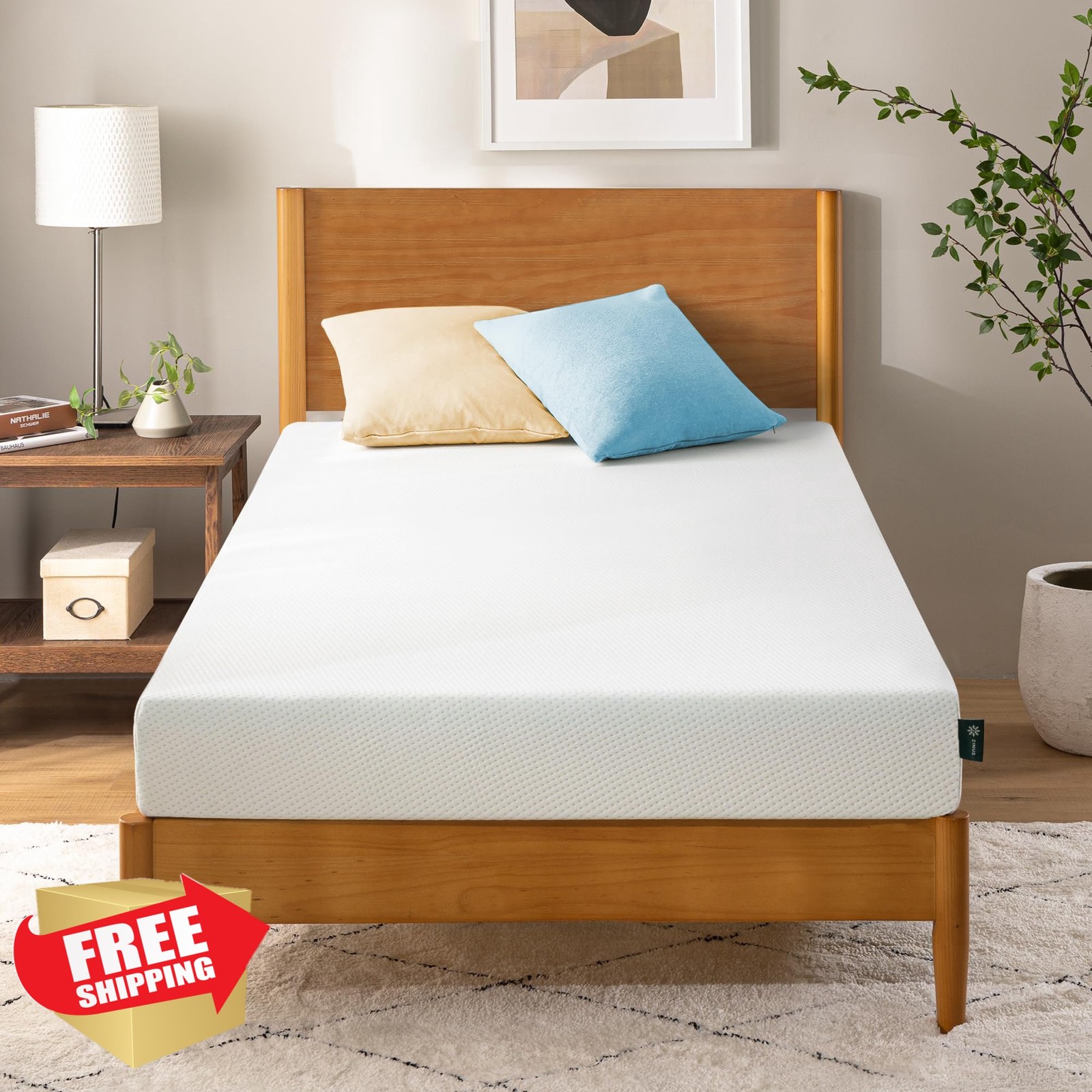Zinus 5in Twin Green Tea Memory Foam Mattress Medium Firm Fiberglass Free