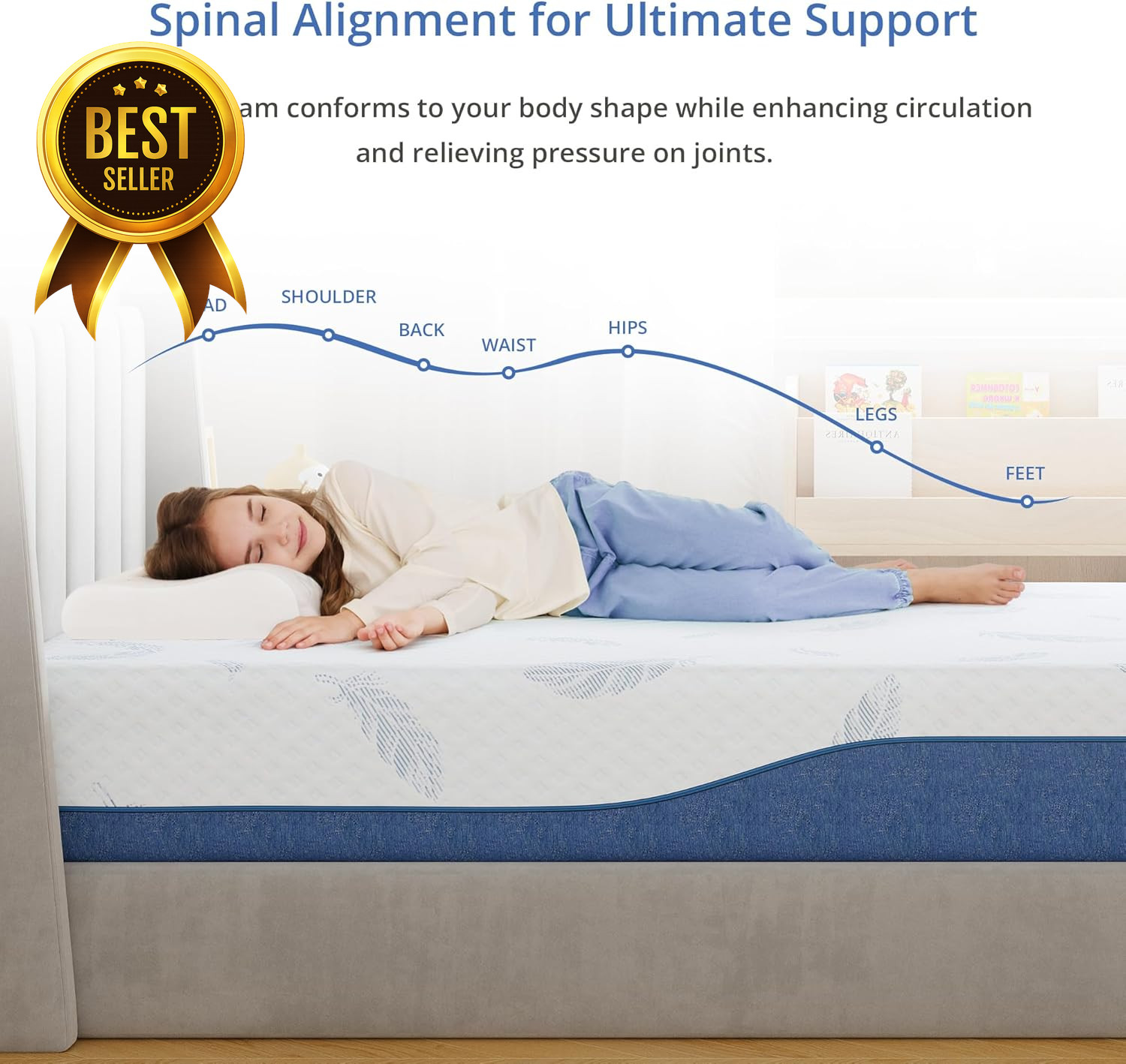 EGOHOME 8″ Twin Memory Foam Mattress Gel Cooling Bed in a Box Fiberglass Free