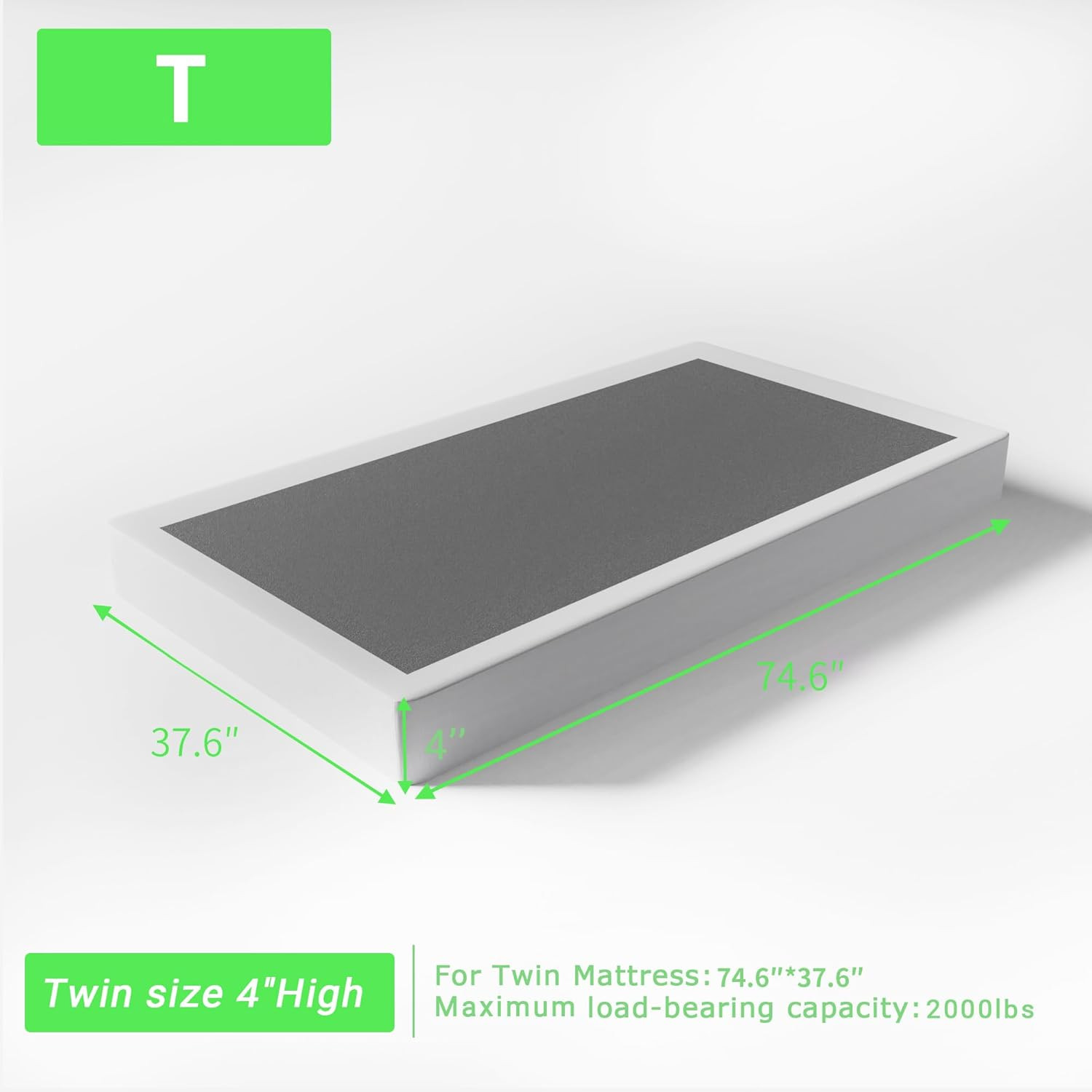 Low Profile Twin Box Spring – Heavy Duty Metal Bed Base, Easy Assembly, Noise Fr