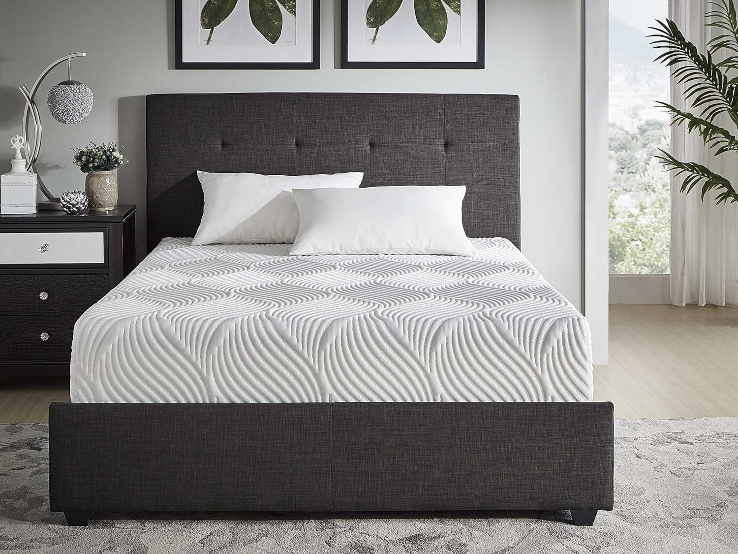 Nocturne 10″ Gel Memory Foam Mattress – California King, White