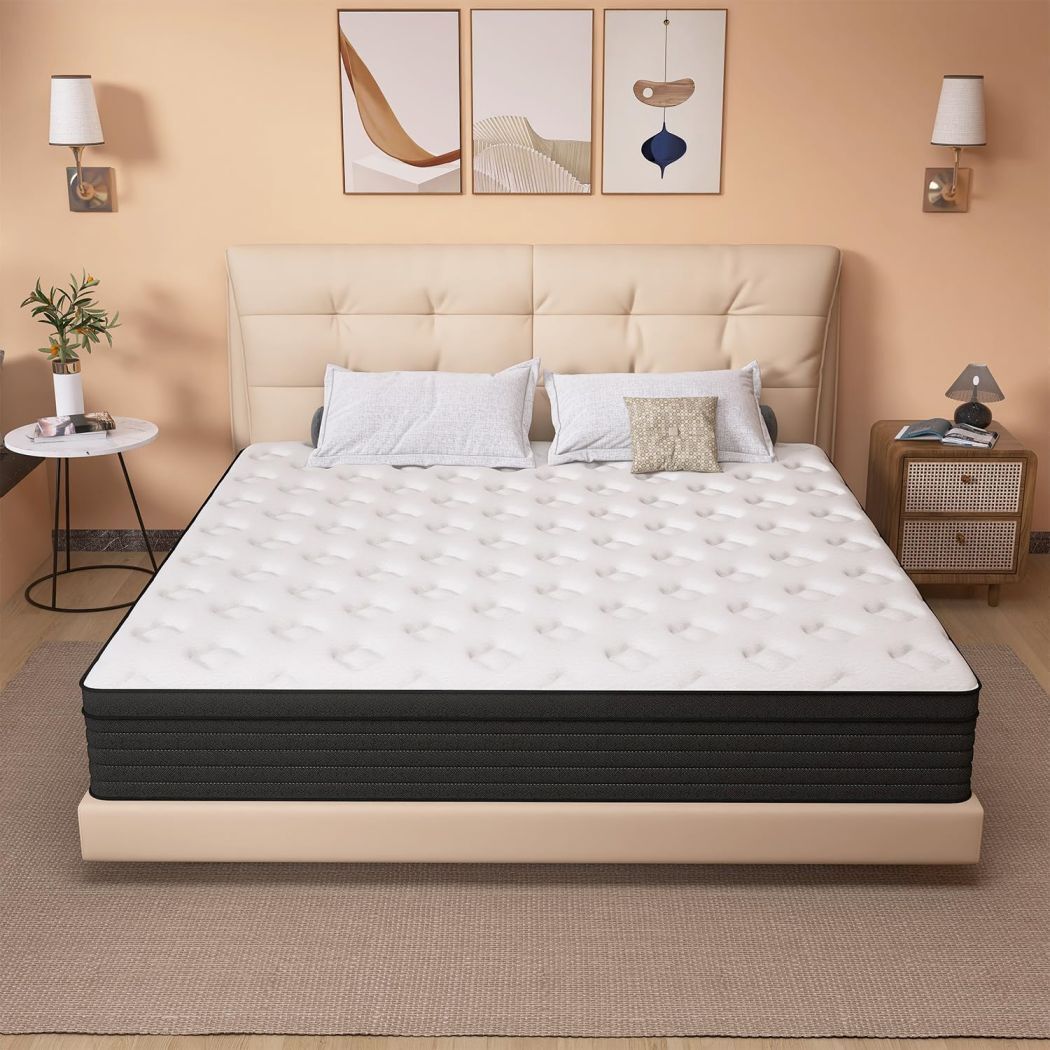 14″ Queen Size Hybrid Memory Foam Mattress in a Box,Pocket Spring Medium Firm