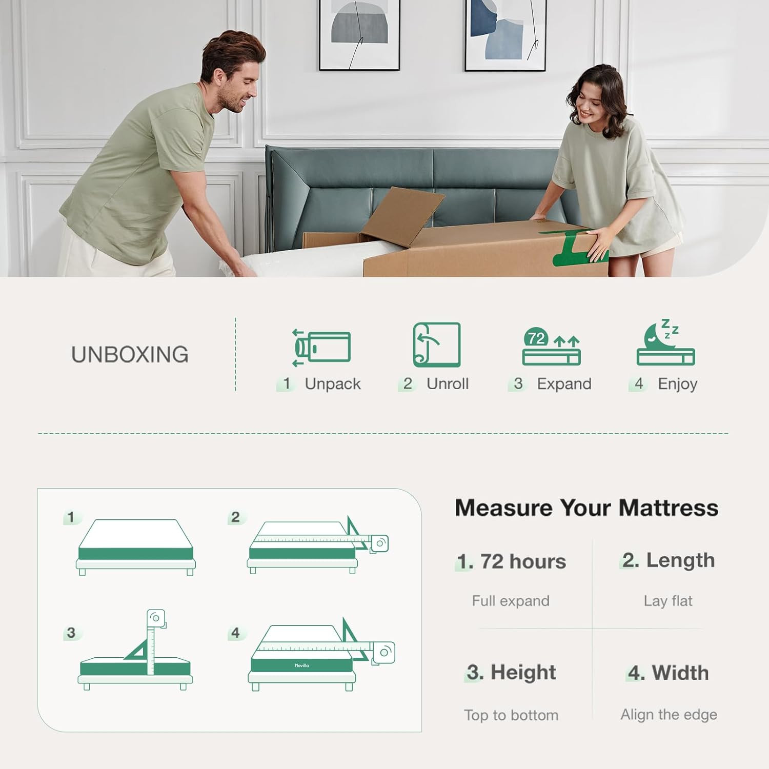 10 Inch Flippable Full Size Foam Mattress for Back & Side Sleepers